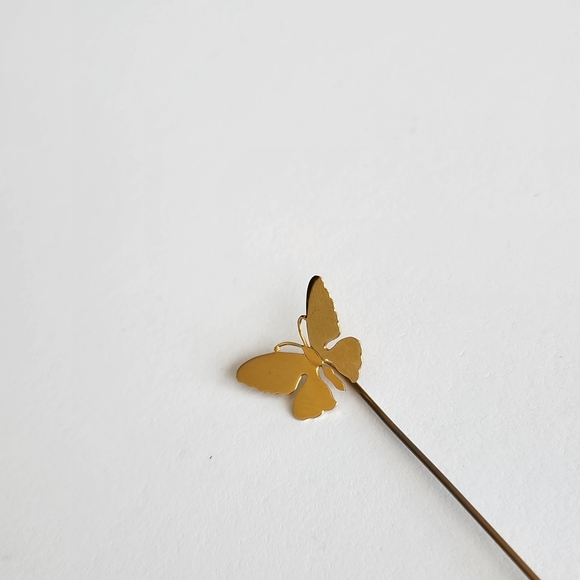 Vintage 10K butterfly stick pin - Picture 5 of 5